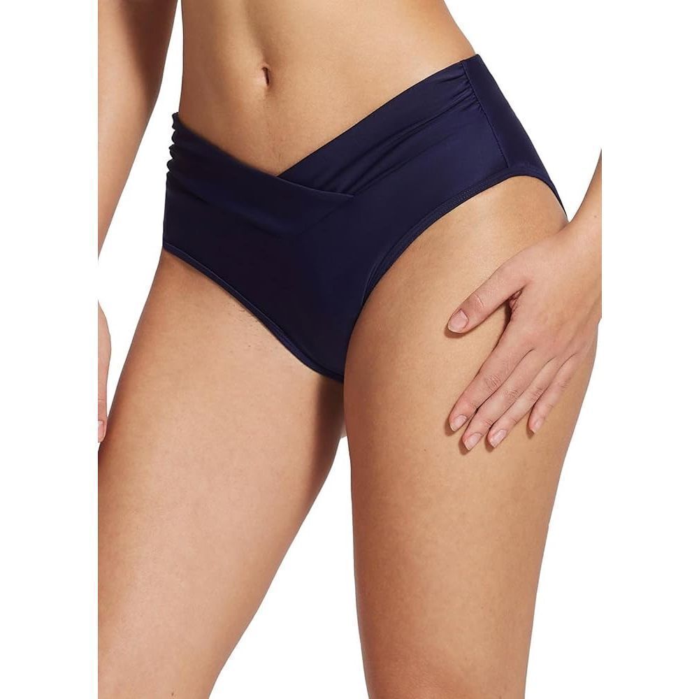 BALEAF Women's Large navy Modest Bikini Bottom High Waisted Swim Bottoms Full Co